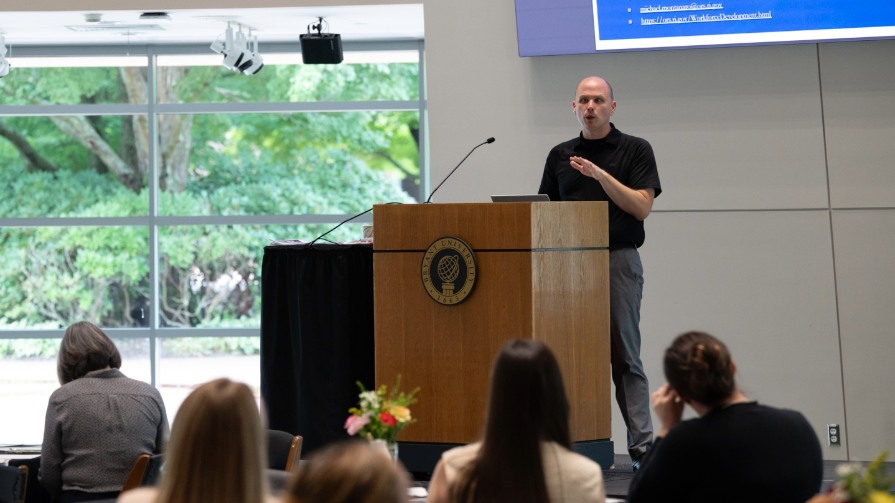 neurodiversity workforce expert Dr. James D. Williams Jr. at a 鶹Ӱ Bryant Employer Advisory Team